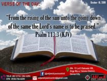 VERSE OF THE DAY “From the rising of the sun.xx&oh=abf05f904d795c7d3bba690d66d3e17d&oe=5E539011 - ADJ and R Pest Control Services in Davao City