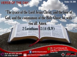 VERSE OF THE DAY “The grace of the Lord Jesus.xx&oh=92518f428f14f18aa5d5ad7a452e9ca0&oe=5E53C72A - ADJ and R Pest Control Services in Davao City