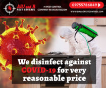 We disinfect against COVID-19 for very reasonable price….
 Address: ADJ&R Bldg…
